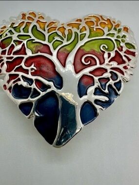 Brooch Heart Tree of Life Magnetic Fastener